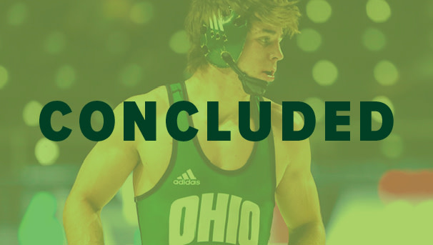 photo of OHIO wrestler with green headgear