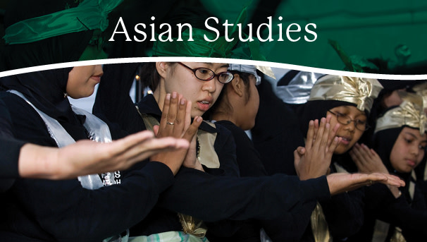 image of OHIO students with Asian Studies headline over the photo