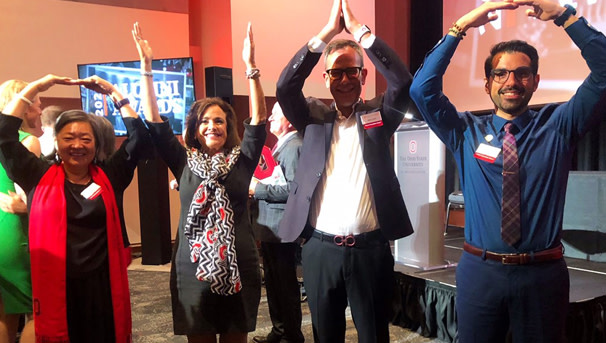 Fellow Award Committee board members do O-H-I-O at the September 2022 board meeting