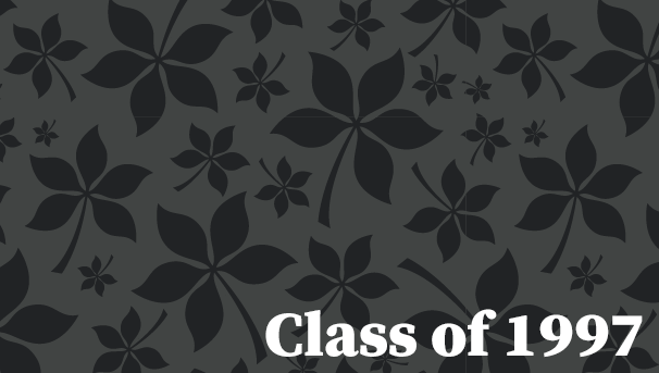 Gray leaves with the text Class of 1997