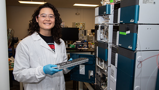 Student working in the lab