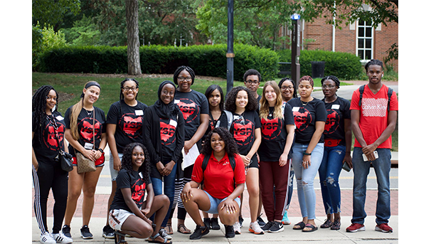 Young Scholars program participants pose on campus for a picture