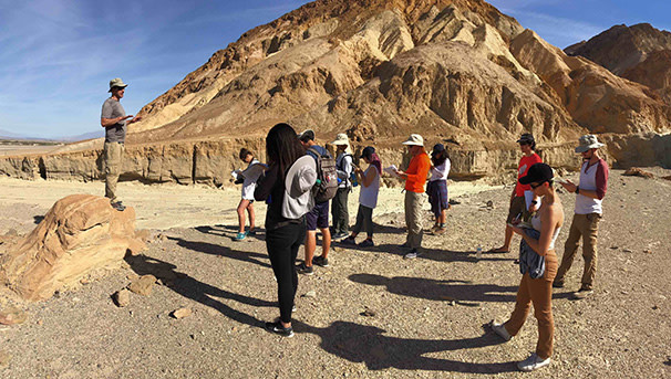 Geography students on a field trip to Gower Gulch in Death Valley (photo courtesy of Kurt Coffey)