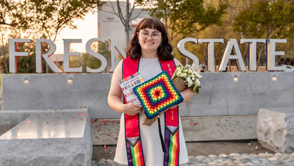 Ingie in graduation regalia