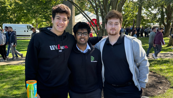 Three members representing their club at Open House