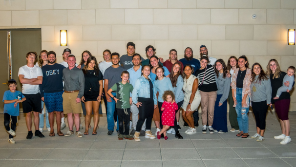 Chabad students with members of the community