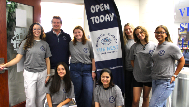 Student Volunteers outside of The Nest food pantry