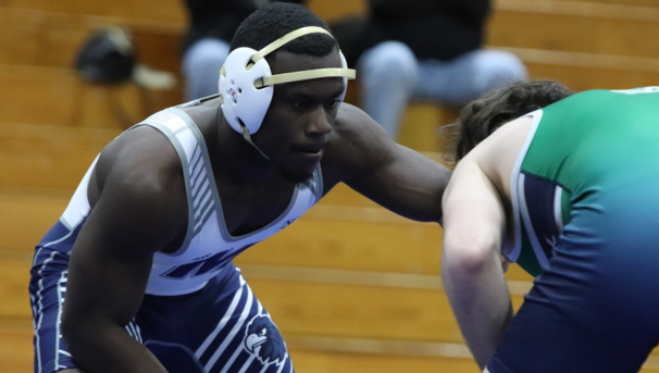 Student preparing to wrestle