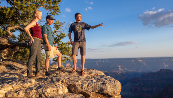 Instructor and students at Grand Canyon