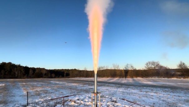 Rocket fired up in field