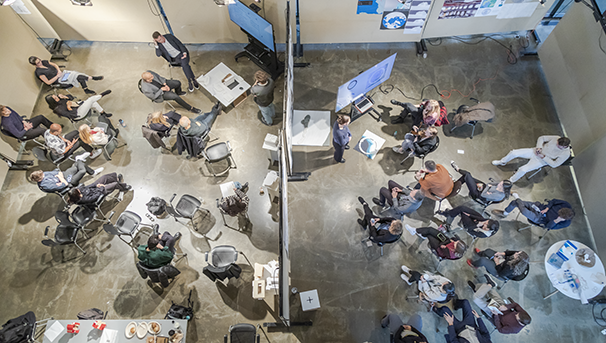 Overhead photo of students