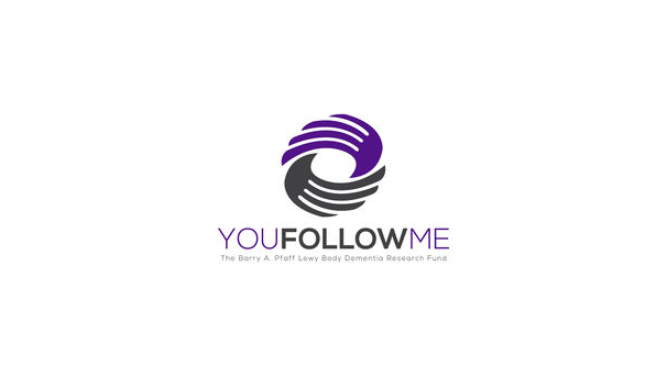 The You Follow Me logo. One part is purple, the other is grey. Below is the Dementia Research Fund