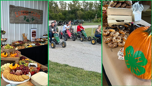 Collage of three photos with food and people enjoying the 4H Celebration of Youth event