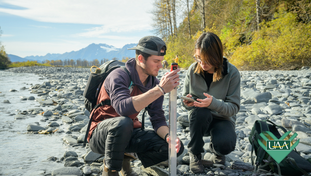 UAA students collect river data during field research in Alaska’s great outdoors.