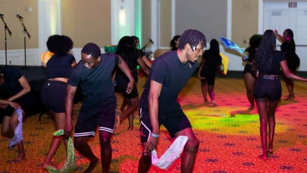 Group of students dancing in Chandler Ballroom