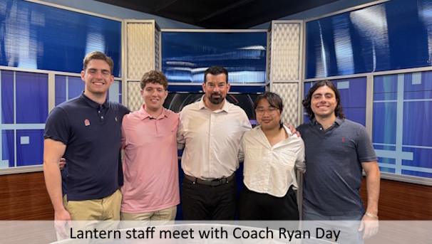 Lantern staff meet with coach Ryan Day