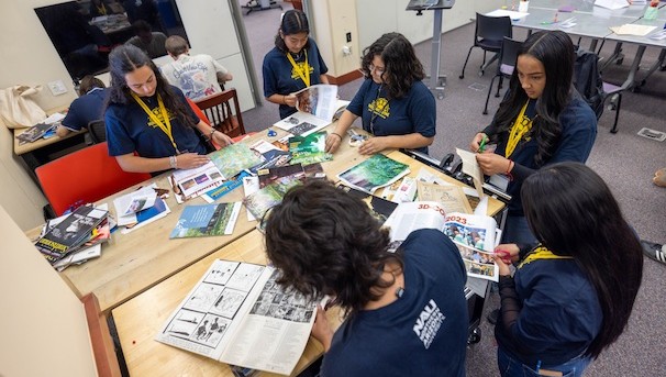 Group of students working on a project
