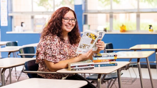 COE student reading books
