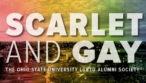An overhead shot of The Oval with a rainbow filter. Scarlet and Gay's information is on top