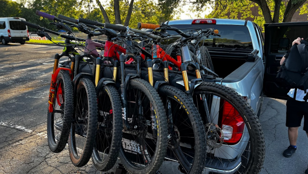Bikes on the back of a truck
