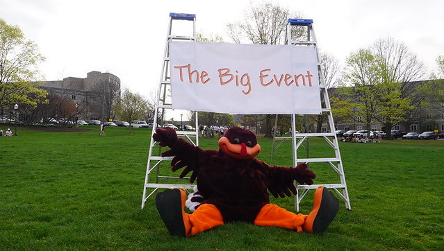 The Hokie Bird loves The Big Event