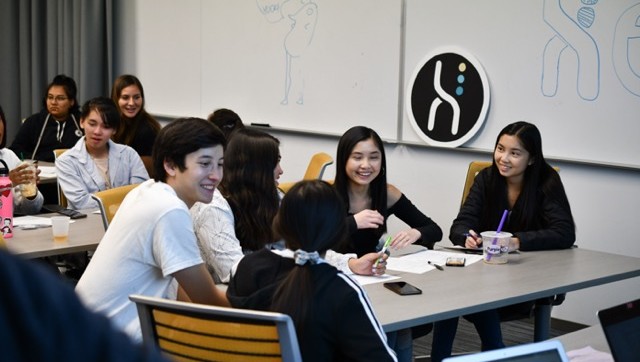 Our students interact closely with the staff during the lessons, pictured here at the 2019 workshop.