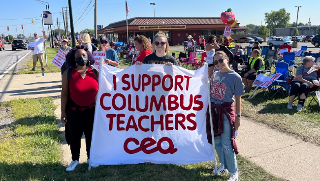 Counselor Education students at Columbus City schools strike
