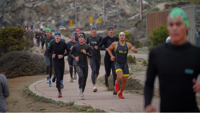 Cal Poly Triathlon Club athletes at an event.