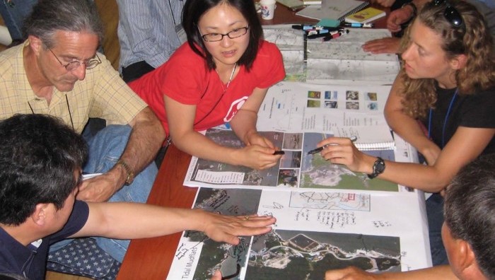 Professor Randall Hester working with students