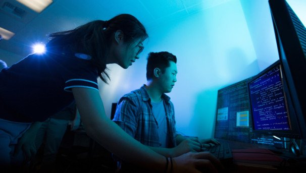 Teacher training student in computer lab