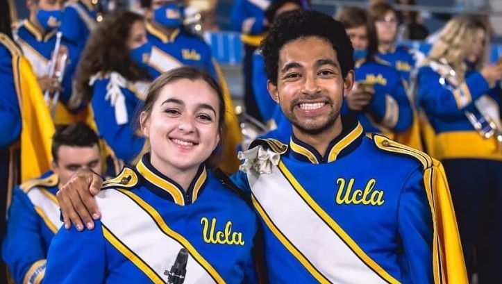 Photo of two UCLA Bruin Marching Band Students