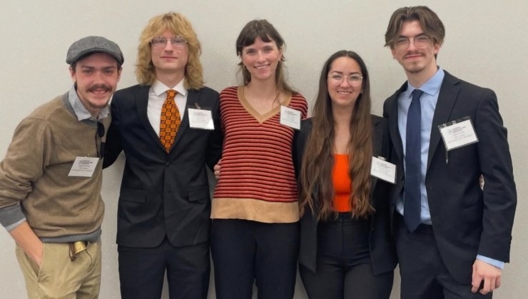 Graduated members of the Oklahoma State Ethics Team from last year.
