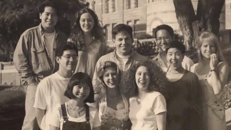 Daily Bruin staffers in the 90s. DBAN co-founder Lawrence Ma is in the white t-shirt at left.