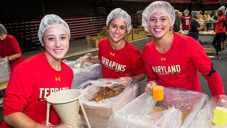 At our annual Homecoming event, Terps Against Hunger volunteers package over 100,000 meals!
