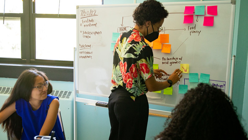 Students at Legworks as part of the Social Impact Fellows program in July 2019.