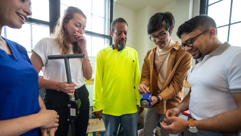 Students at Legworks as part of the Social Impact Fellows program in July 2019.