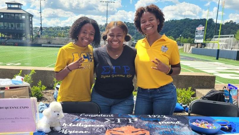 Sigma Gamma Rho members on the Bluff