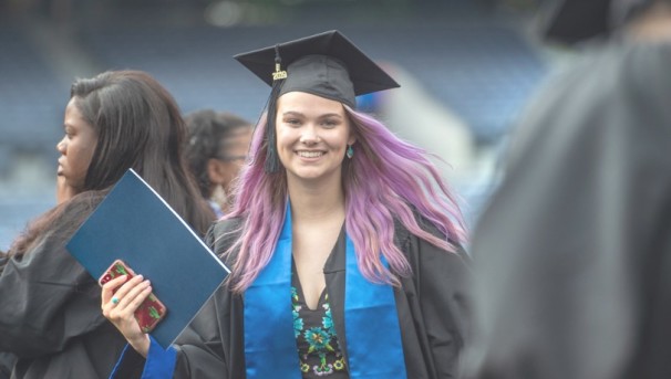 students at graduation