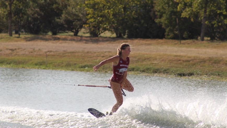 Skier competing at tournament