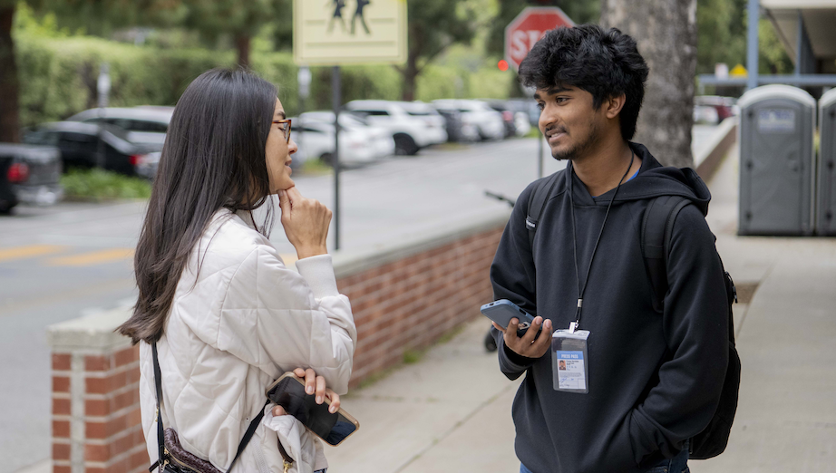 Daily Bruin reporter in action