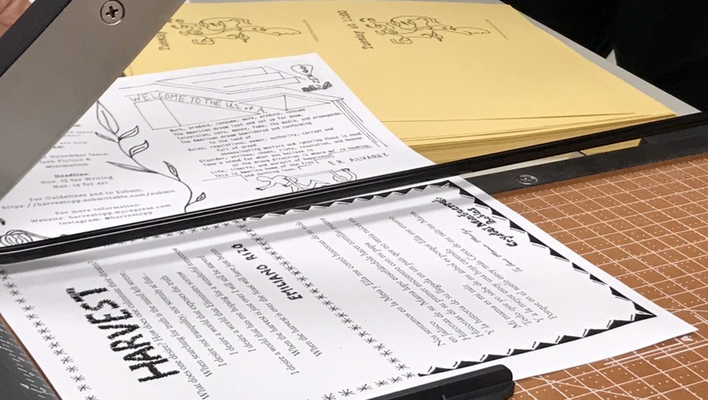 Cutting the zine to size
