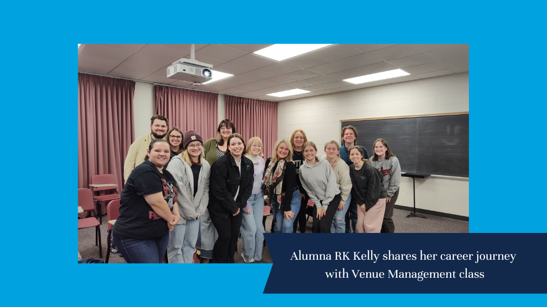 Students learning from Alumna RK Kelly in the Venue Management class.