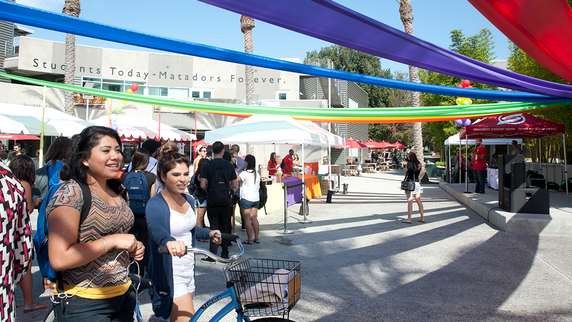 Outdoor campus celebration.