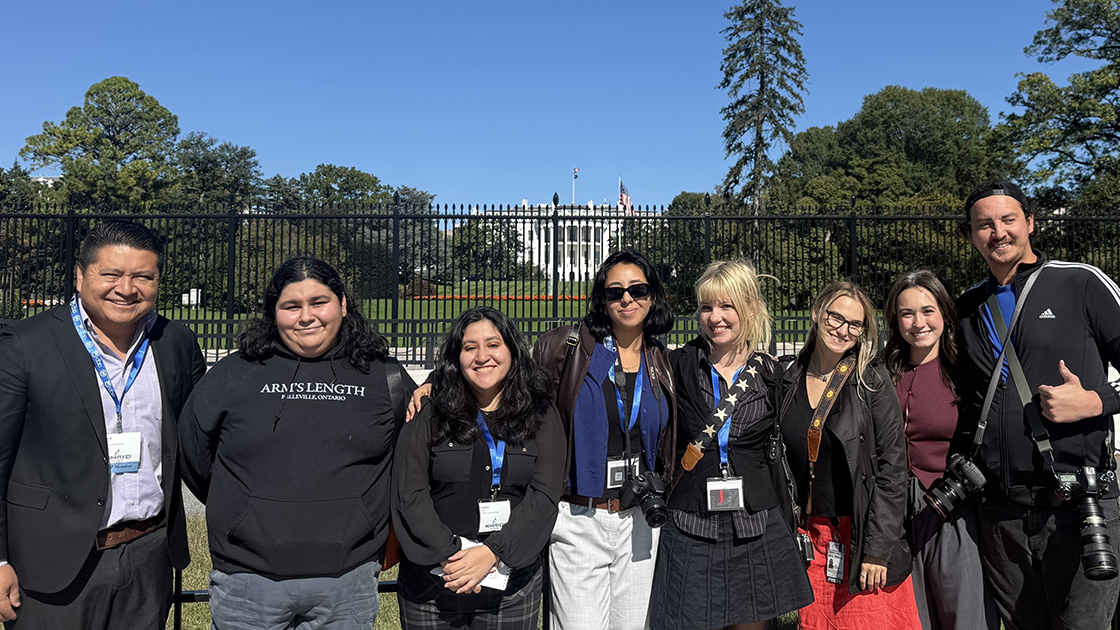 CSUN students from The Sundial in front of the White House in Washington DC
