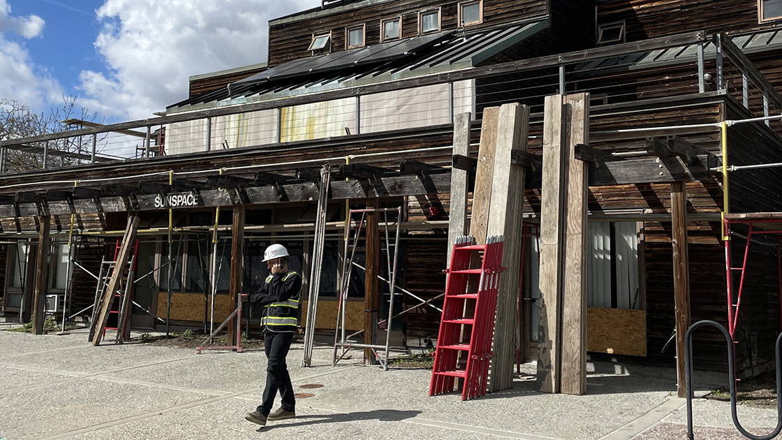 Sunspace building being prepped for construction.