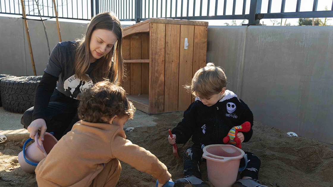 Child Development Center student with kids