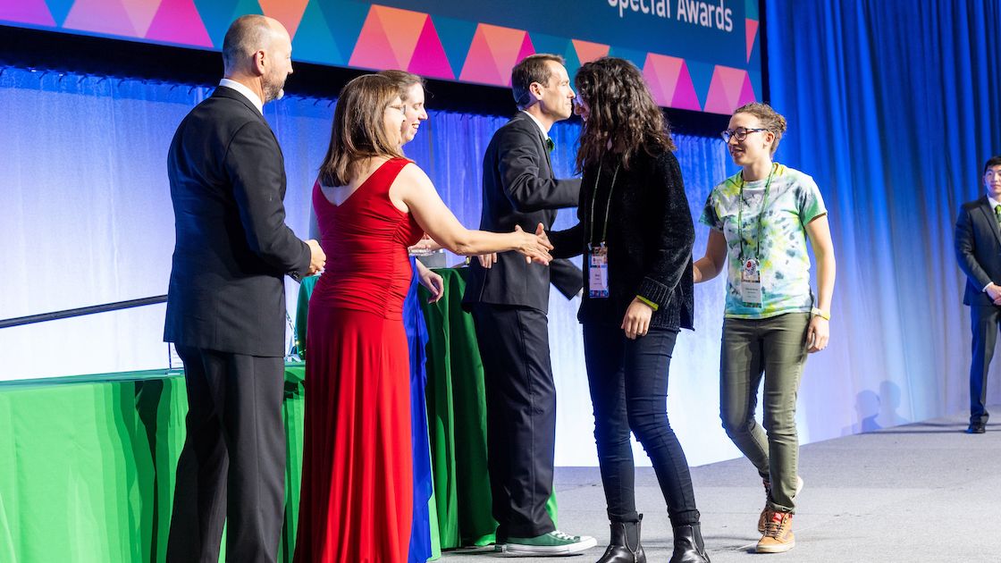 2019 UT Austin iGEM Team receiving their Best Measurement Award in Boston