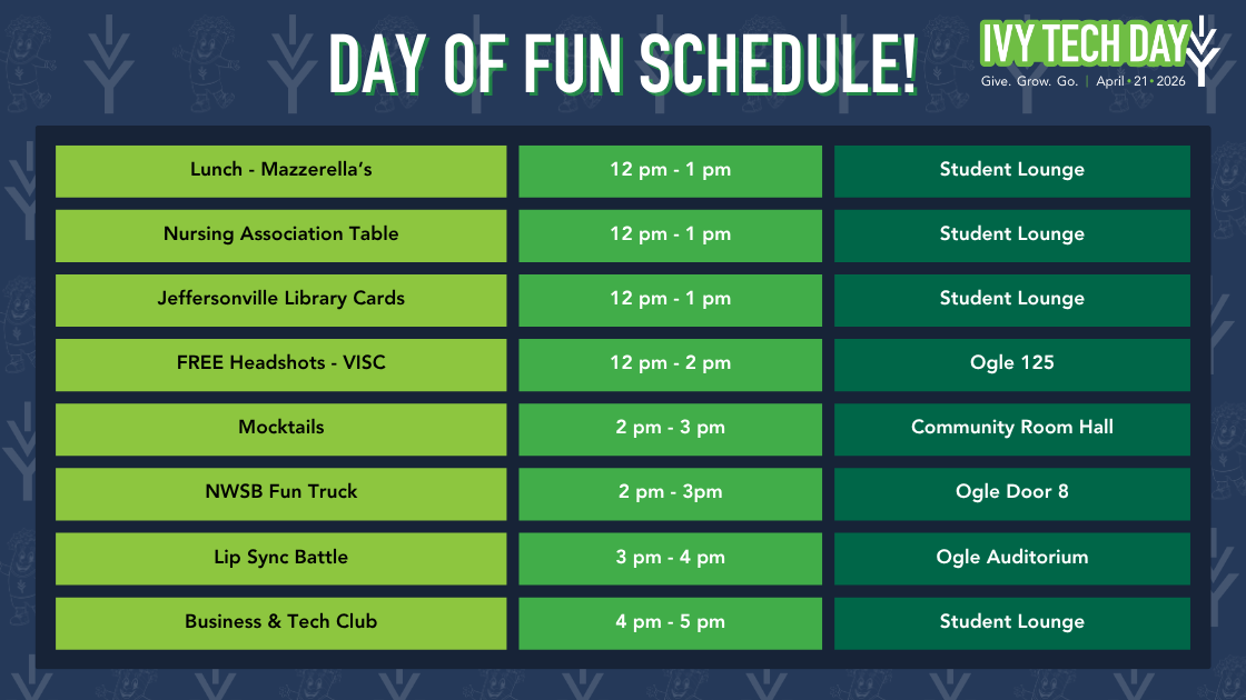Ivy Tech Day schedule continued