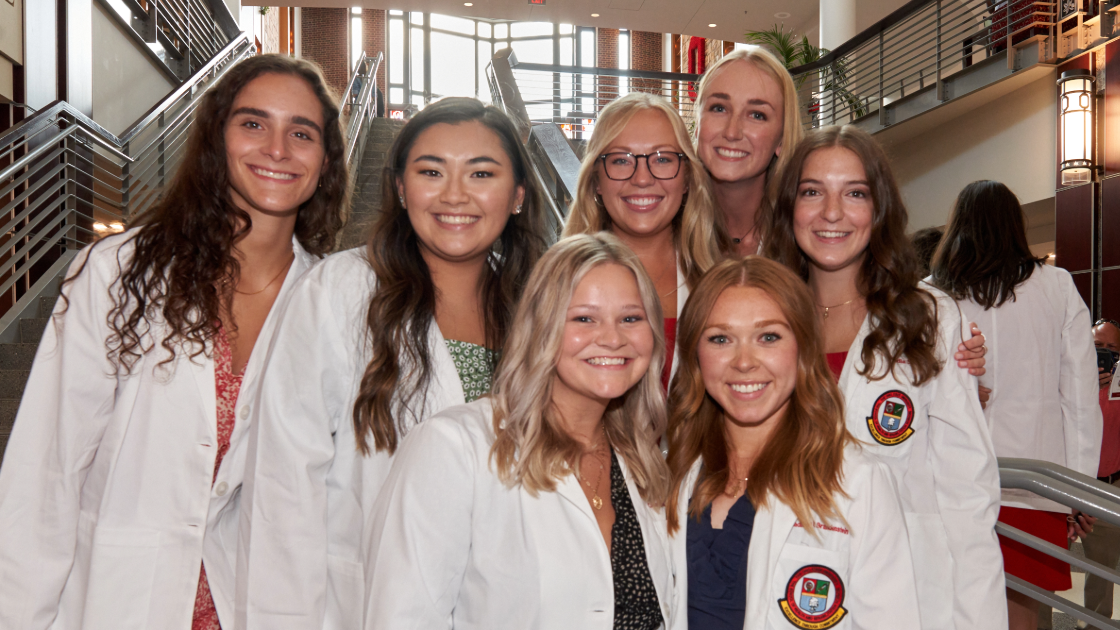 7 Female Medical Students in White Coats