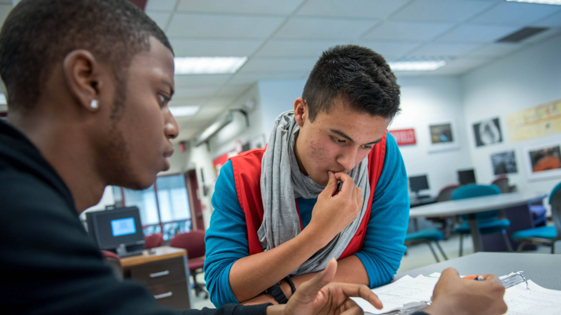 Two Male Students Studying
